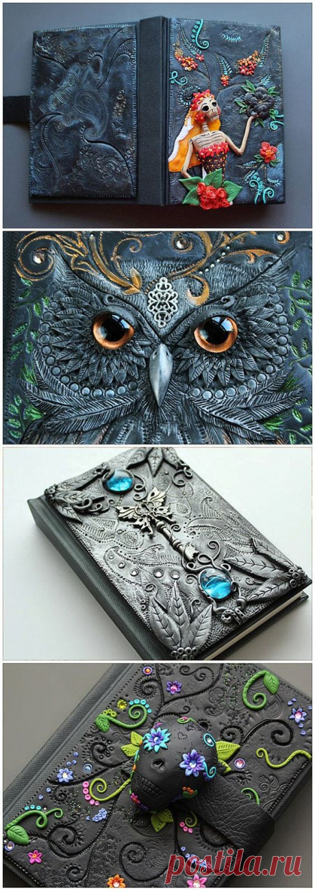 (216) Yes, it is polymer clay - Journals by Etsy seller MyMandarinDucky. She makes some amazing things! | Decorating A Journal