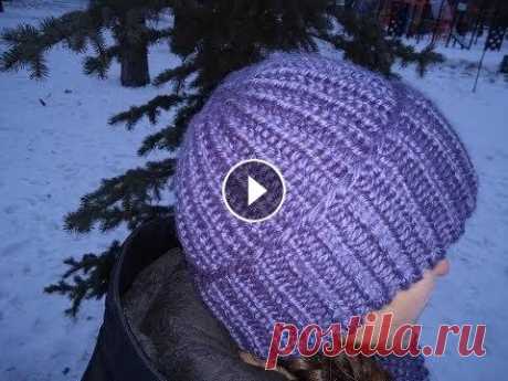 #Ирина Загородняя#Объемная шапка спицами из толстой пряжи-ПОШАГОВО мастер класс.ШАПКА СПИЦАМИ-ПРОСТО И БЫСТРО Изделия из пряжи Валенсия Манго / Valenc...