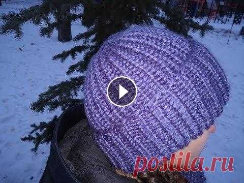 #Ирина Загородняя#Объемная шапка спицами из толстой пряжи-ПОШАГОВО мастер класс.ШАПКА СПИЦАМИ-ПРОСТО И БЫСТРО Изделия из пряжи Валенсия Манго / Valenc...