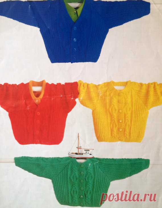 knitting pattern PDF for baby to child cable cardigans in dk yarn 16 to 28 inches This item is a PDF file of the knitting pattern for these gorgeous cardigans. Suitable for new babies right up to 28 inch chest. A lovely pattern.    The pattern will be available for download upon receipt of payment, for you to print out or read from your computer.    The items are knit in double knitting yarn.