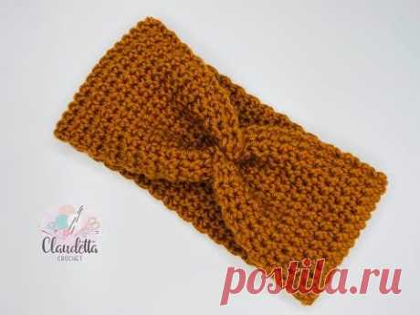 Crochet X-Twist Headband / Earwarmer / BEGINNER - YouTube