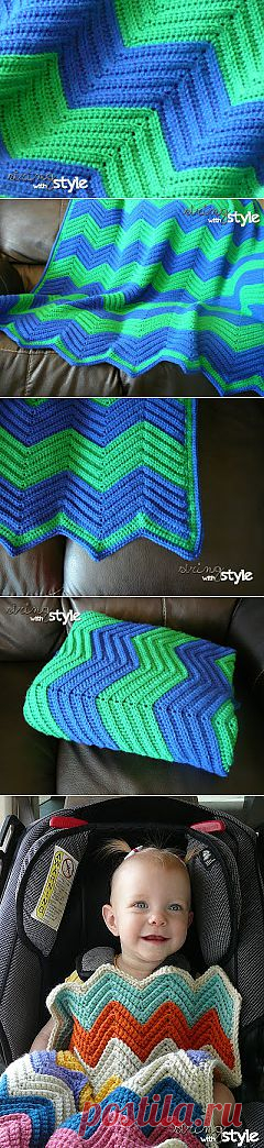 String With Style: Chevron Love Afghan