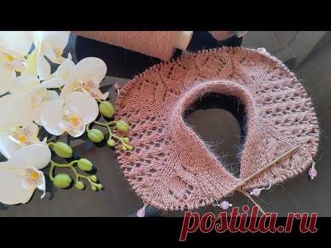 Кардиган из ангоры спицами. Часть 2. Кокетка. Процесс вязания