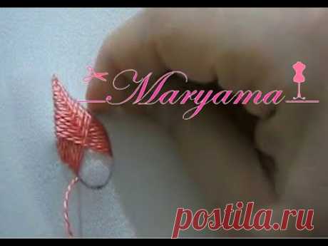 تعلم غرز التطريز 8 غرزة الورقة مع مريمة  Basics of Hand Embroidery 8