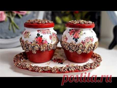 Very beautiful Glass jars Decor / Kitchen decoration idea