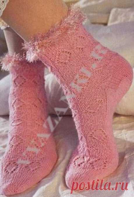 Женские ажурные носки (спицами) - Вязанки.РУ - Все о вязании