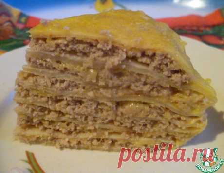 Блинный пирог с фаршем – кулинарный рецепт