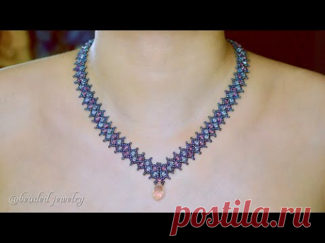 Beautiful beaded necklace. How to make beaded jewelry