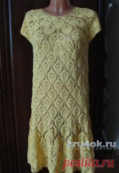 Платье Перо птицы. Работа Марии - вязание крючком на kru4ok.ru