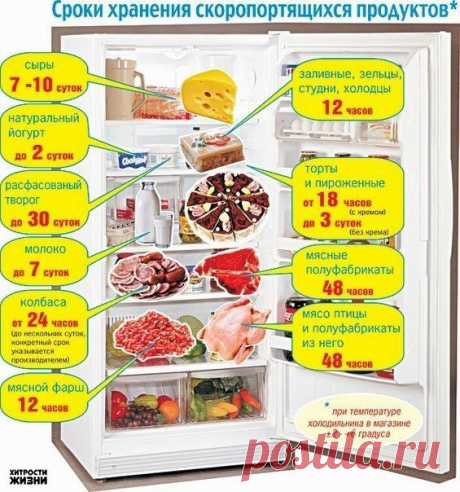 Сроки хранения скоропортящихся продуктов.