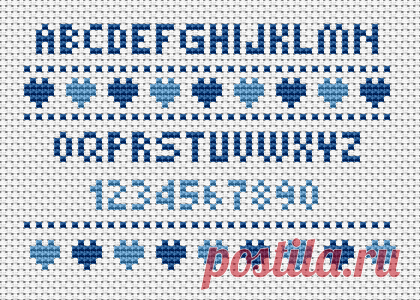 Small alphabet pattern with letters and numbers for your cross stitch projects.Contains full stitches only