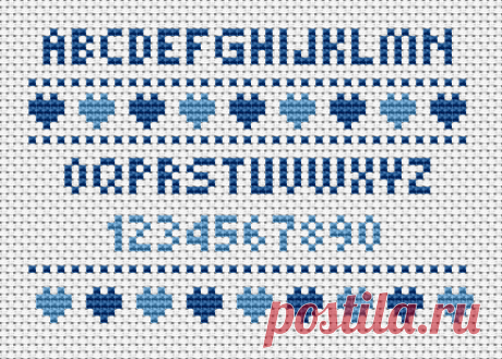 Small alphabet pattern with letters and numbers for your cross stitch projects.Contains full stitches only