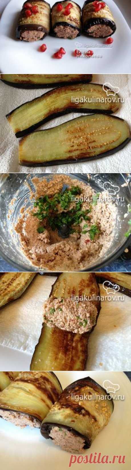 Рулетики из баклажанов с орехами по-грузински.