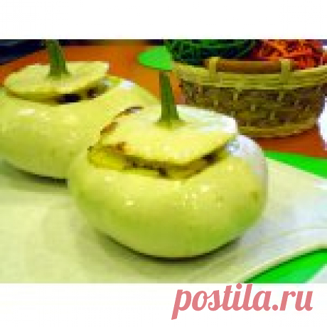 Патиссоны с куриной печенью и грибами Кулинарный рецепт