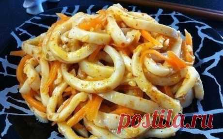 " Кальмар по- корейски"и он станет любимым блюдом из кальмара