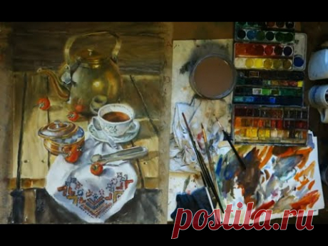 НАТЮРМОРТ С ЧАЙНИКОМ М.М.СКОРОХОДОВА _ МК ИГОРЯ МАНУХОВА _ ЛАЙТ ВЕРСИЯ