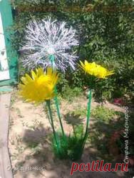 поделки из пластиковых бутылок: Гигантский одуванчик