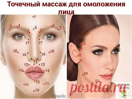 Точечный массаж для омоложения лица.