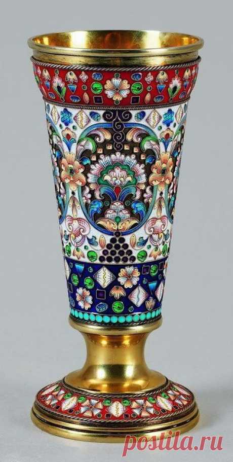 (18) FABERGE - Heavy enamelled cup. 4/13, 2pm | Эмаль