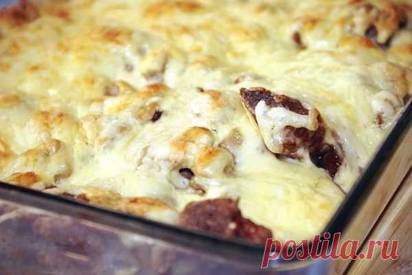 Кулинарные рецепты: Свинина с грибами и сыром