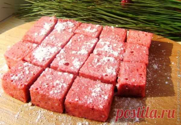 Клубничный низкокалорийный рахат-лукум