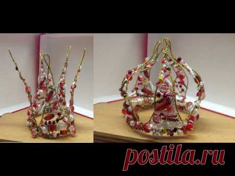 Коронка для девочек на Новый год. Crown out of beads.
