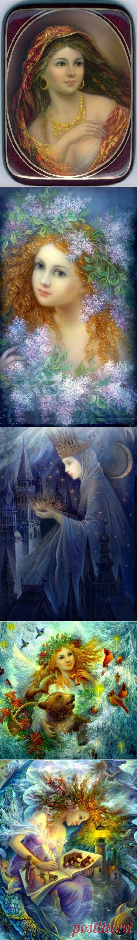 Fedoskino miniature by Nadezhda Strelkina - Beauty will save