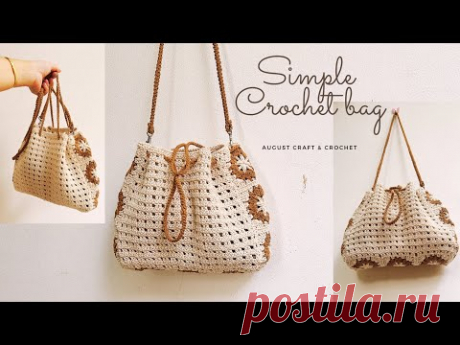 CROCHET BAG : How to crochet net bag very easy. Crochet tote bag tutorial.