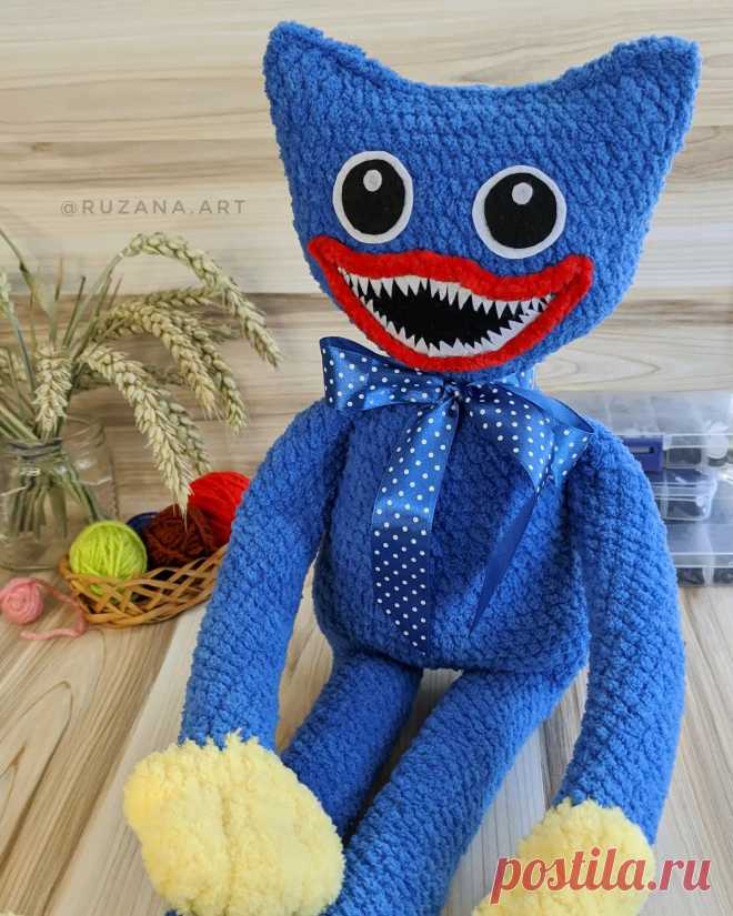 PDF Хагги Вагги крючком. FREE crochet pattern; Аmigurumi toy patterns. Амигуруми схемы и описания на русском. Вязаные игрушки и поделки своими руками #amimore - большой плюшевый монстр, Хаги Ваги из плюшевой пряжи, монстрик.