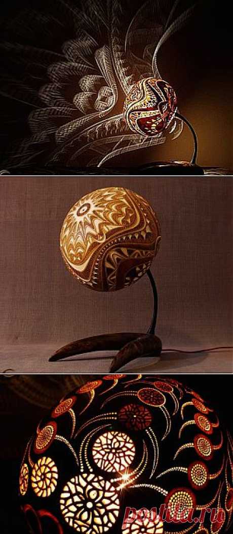 Удивительные лампы из тыквы - Ярмарка Мастеров - ручная работа, handmade