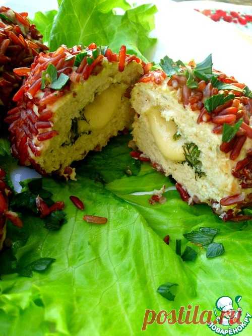 Паровые куриные котлетки в шубке из риса - кулинарный рецепт