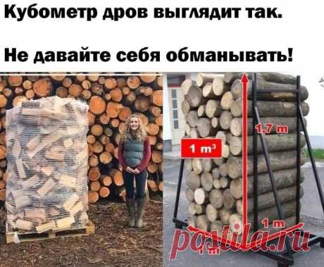 Кубометр дров выглядит так