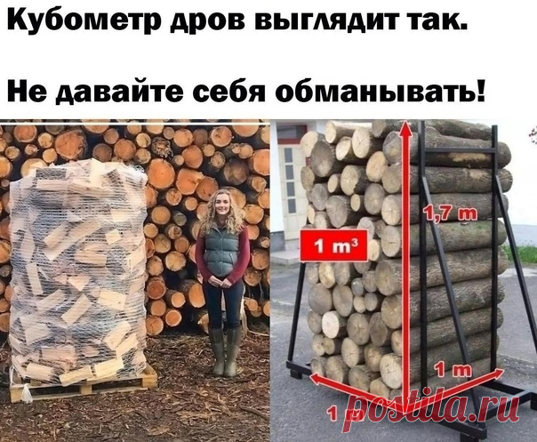 Кубометр дров выглядит так