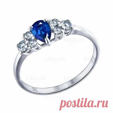 Кольцо из серебра с синим фианитом арт. 94011291 590 руб