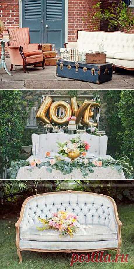 Винтажные диваны в свадебном декоре - WeddyWood