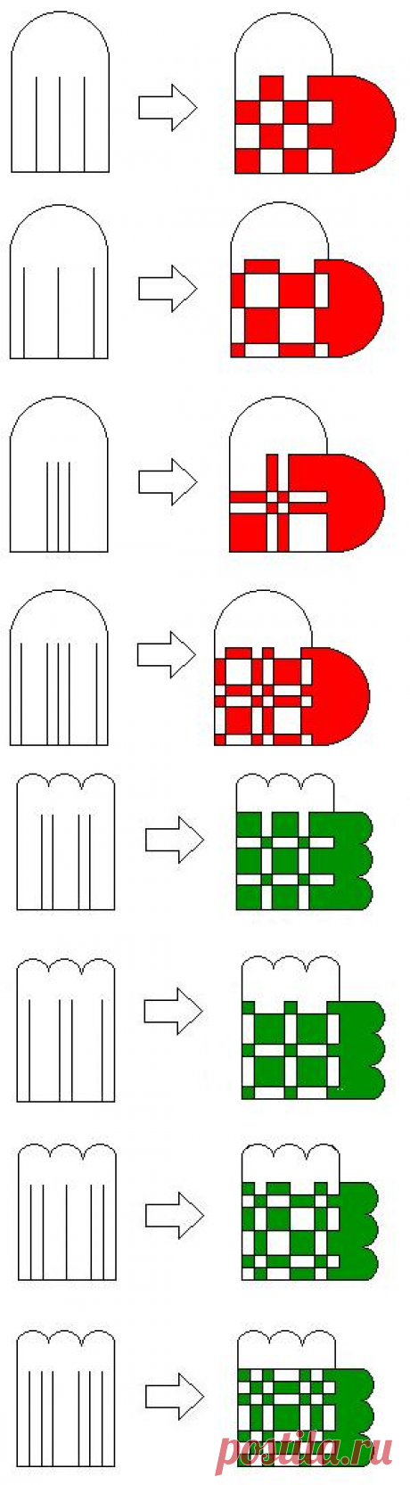 More Weaved Heart Basket Patterns
