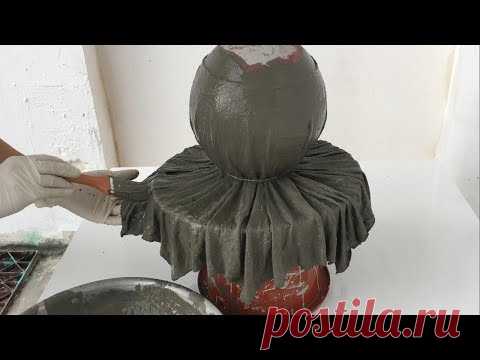 Ideas For Making Pots With Cement And Rags / Nice Decoration For The Garden