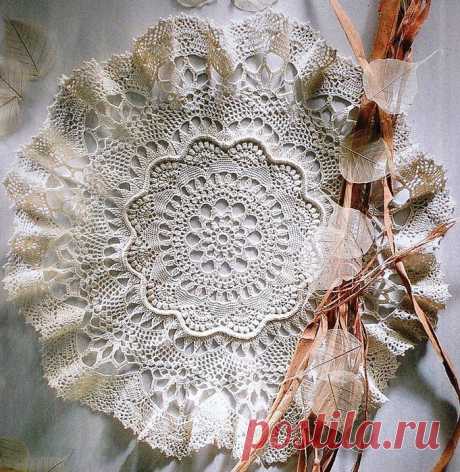 Нежная салфетка крючком - схема.