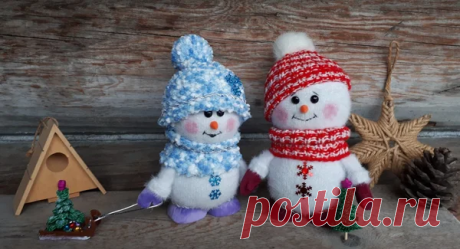 Новогодняя игрушка - Снеговик! Подробный фото-видео-мастер-класс! | Юлия Жданова | Яндекс Дзен