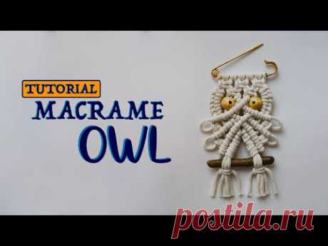 Брошь-булавка с совой из макраме своими руками / Мастер-класс по макраме от А до Я - YouTubeМакраме Сова 🦉 Брошь на булавке 8 см Палочка 8 см Хлопковый шнур 4 мм 130 см Размер в готовом виде: 8х15 см.