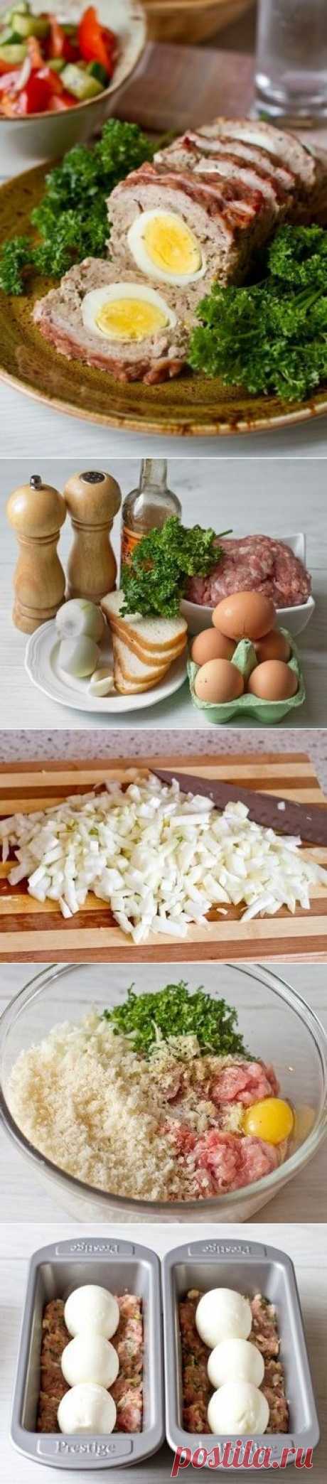 Как приготовить мясной рулет с вареными яйцами - рецепт, ингридиенты и фотографии
