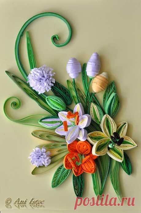 Printre hobby-uri: quilling, kusudama, origami, bijuterii handmade...: Quilling - Lily flowers (Flori de crin)