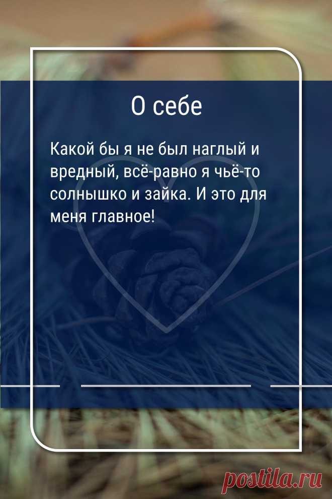 Цитата про «Себя» — Какой бы я не был наглый и вредный, всё-равно я…