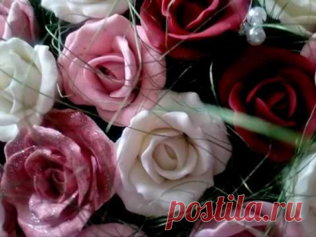 Лепка роз из холодного фарфора.Без молдов,для начинающих