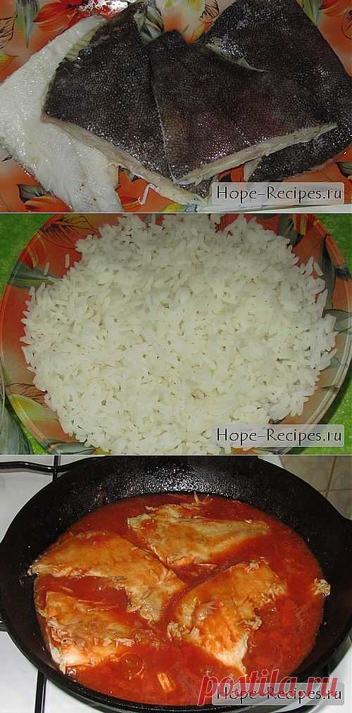 Жареная камбала в томатном соусе с рисом © Кулинарный блог #Рецепты Надежды