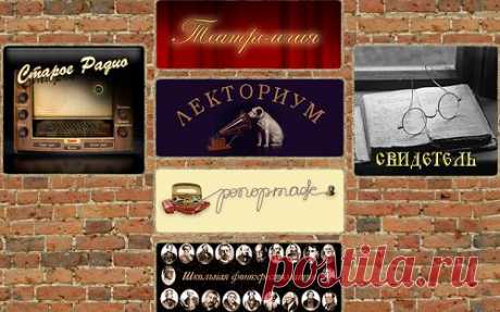 “Старое радио”,“Свидетель”, 
“Репортаж”,”Театрология&quot;и др.
-тысячи аудио записей,
фонограмм спектаклей,
сказок,пьес,репортажи, 
интервью,воспоминания,и 
др.(с 1900г.по нынешнее время)