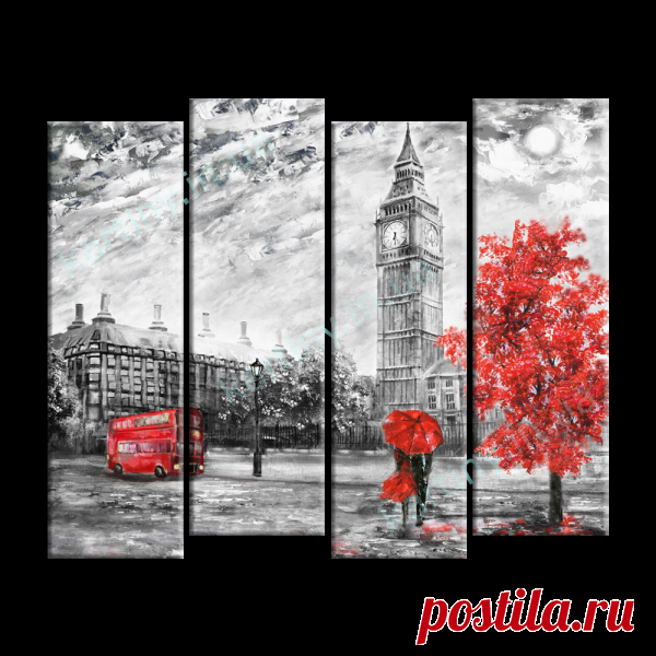 Модульная картина Воспоминания о Лондоне купить в Киеве, цена в Украине | Kartiny