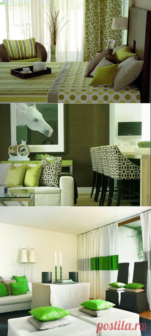 Интерьер квартиры в зеленых тонах