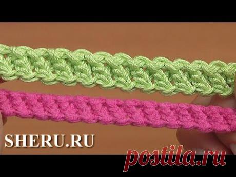 Шнур гусеничка связанный необычным способом Урок 94 Crochet Cord Romanian Lace