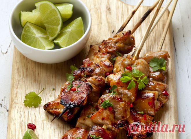 Шашлычки из курицы в меду